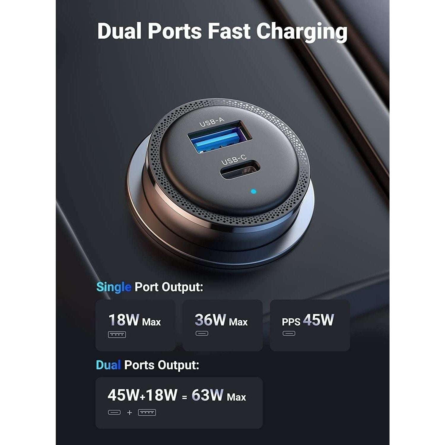 UGREEN 90645 63W USB-C Car Charger