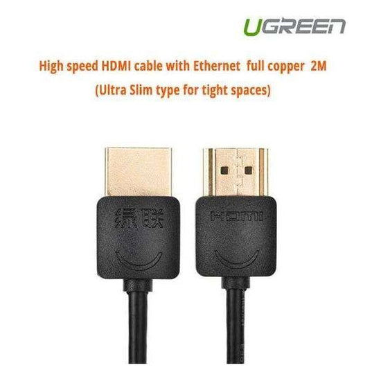 UGREEN High speed with Ethernet full copper Ultra Slim HDMI cable 2M (11199)