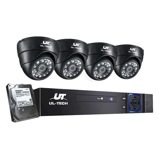 UL-tech CCTV Camera Security System Home 8CH DVR 1080P 4 Dome cameras with 1TB Hard Drive