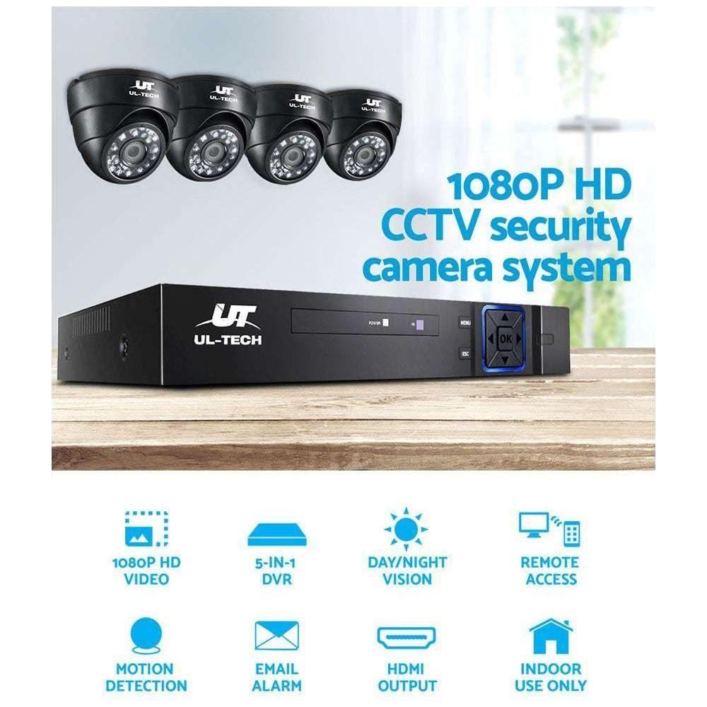 UL-tech CCTV Camera Security System Home 8CH DVR 1080P IP Day Night 4 Dome Cameras Kit