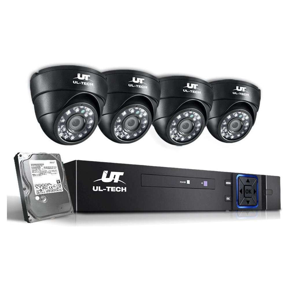 UL-Tech CCTV Security System 2TB 8CH DVR 1080P 4 Camera Sets