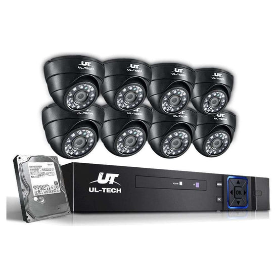 UL-Tech CCTV Security System 2TB 8CH DVR 1080P 8 Camera Sets