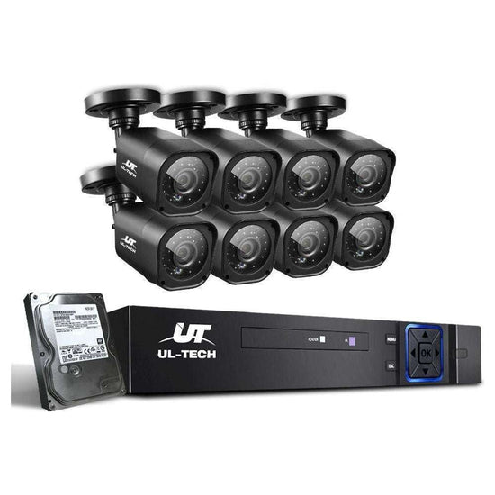 UL-Tech CCTV Security System 2TB 8CH DVR 1080P 8 Camera Sets