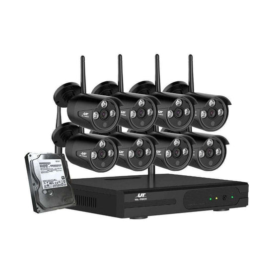 UL-tech Wireless CCTV Home Security Camera System WIFI Outdoor 8CH 3MP NVR 4TB