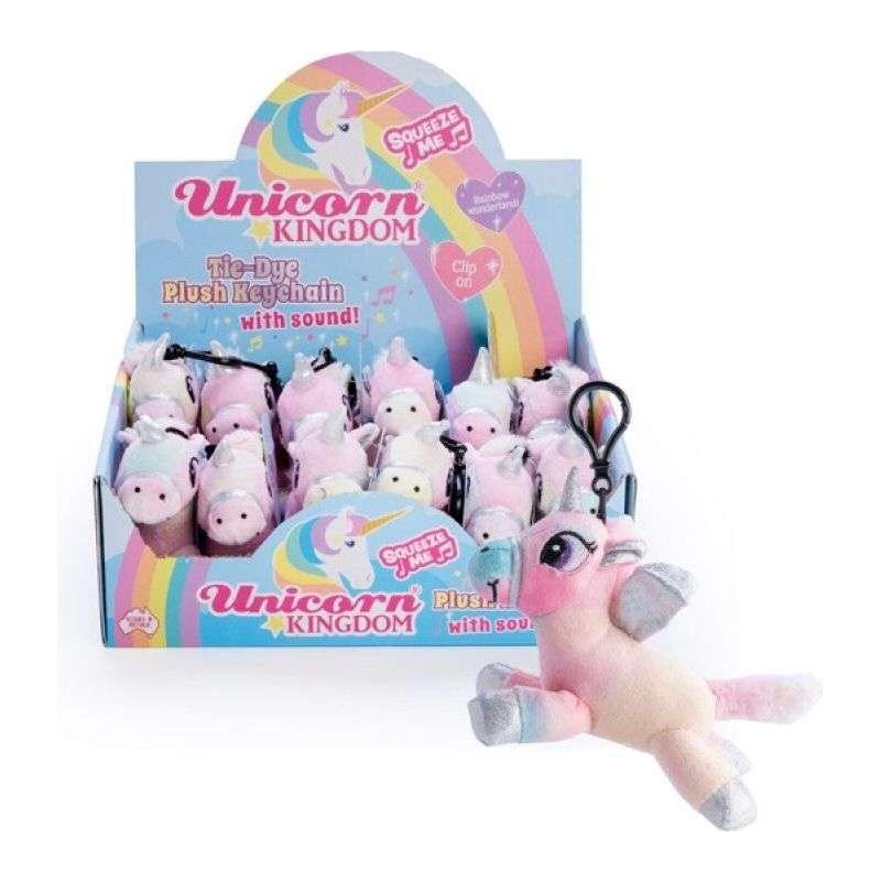 Unicorn Tie Dye Plush Keychain with Sound (SENT AT RANDOM)