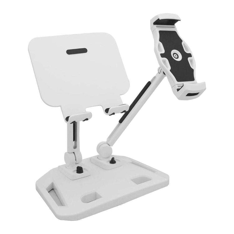 Universal and Adjustable Double Arm Stand Holder White