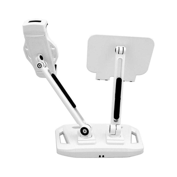 Universal and Adjustable Double Arm Stand Holder White