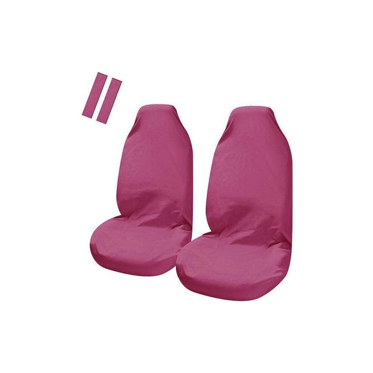 Universal Pulse Throwover Front Seat Covers - Bonus Seat Belt Buddies | Pink - Magdasmall