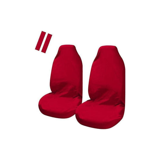 Universal Pulse Throwover Front Seat Covers - Bonus Seat Belt Buddies | Red