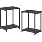 VASAGLE Side Table Set of 2 Charcoal Gray and Black with Storage Shelf LET272B16