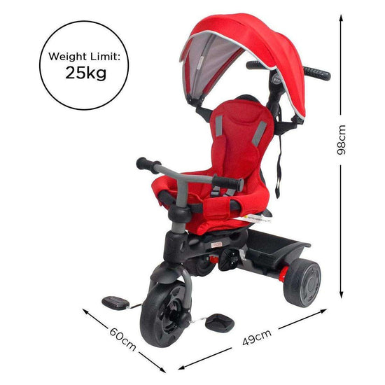 Veebee Explorer 3-stage Kids Trike With Canopy - Red - Magdasmall