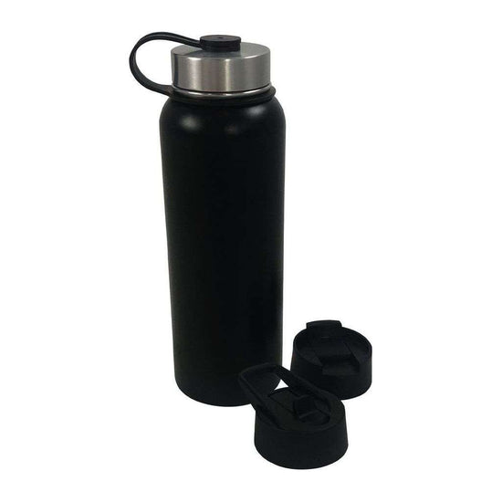 VERPEAK 40oz Vacuum Insulated Water Bottle 3 Lids with Straw (Black) VP-IWB-100-HL
