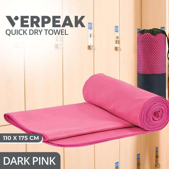 VERPEAK Quick Dry Gym Sport Towel 110*175CM (Dark Pink)
