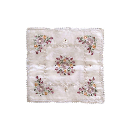 Victoriana Cream Applique Embroidered Cushion Cover 45 x 45 cm - Magdasmall