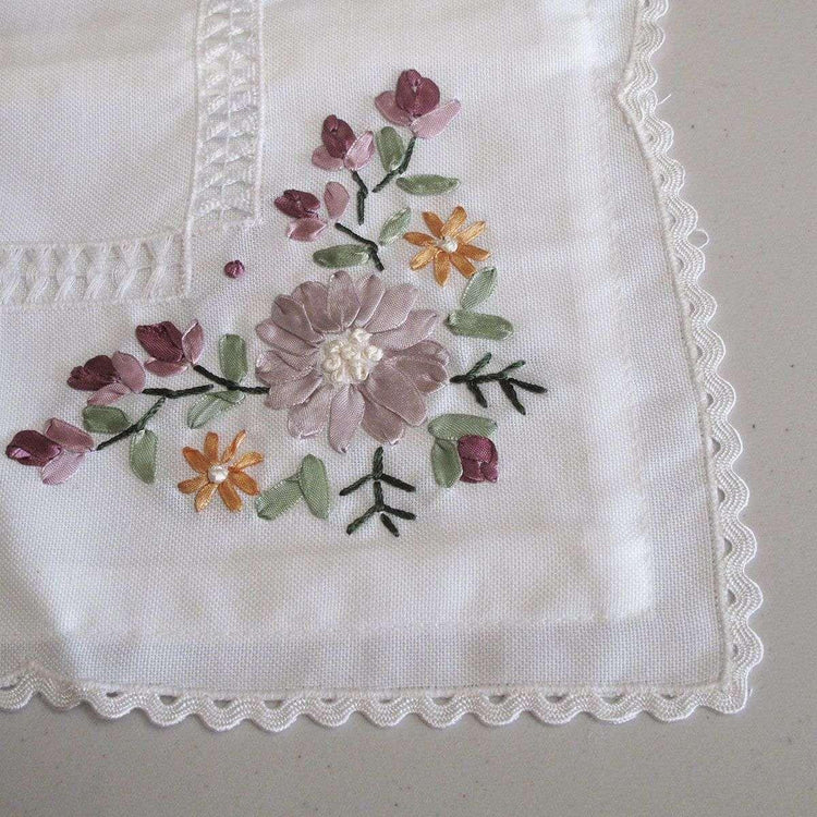 Victoriana White Applique Embroidered Cushion Cover 45 x 45 cm - Magdasmall