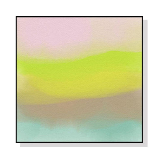 Wall Art 100cmx100cm Colorful Watercolor Black Frame Canvas