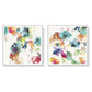 Wall Art 100cmx100cm Glitchy Floral 2 Sets White Frame Canvas