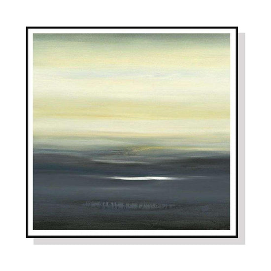 Wall Art 100cmx100cm Land of Serenity Black Frame Canvas