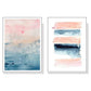 Wall Art 100cmx150cm Abstract Pink 2 Sets White Frame Canvas - Magdasmall