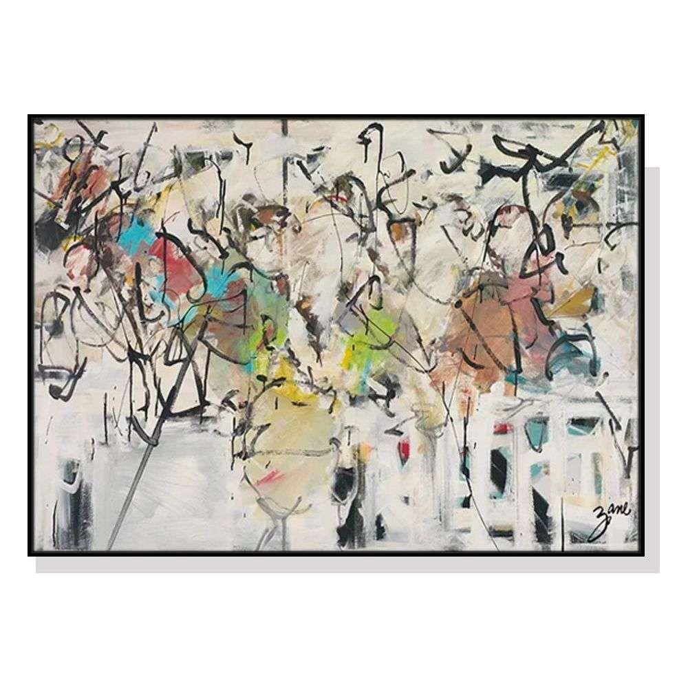 Wall Art 100cmx150cm Abstract White Dream Black Frame Canvas