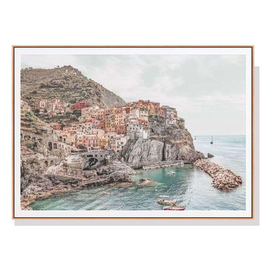 Wall Art 100cmx150cm Italy Cinque Terre Wood Frame Canvas - Magdasmall