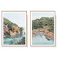 Wall Art 100cmx150cm Italy Coast 2 Sets Wood Frame Canvas - Magdasmall