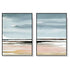 Wall Art 100cmx150cm Pink Beach Landscape 2 Sets Black Frame Canvas - Magdasmall