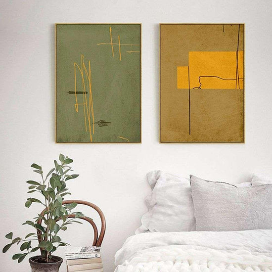 Wall Art 100cmx150cm United Study 2 Sets Gold Frame Canvas - Magdasmall