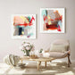 Wall Art 40cmx40cm Abstract Colourful Garden 2 Sets White Frame Canvas - Magdasmall