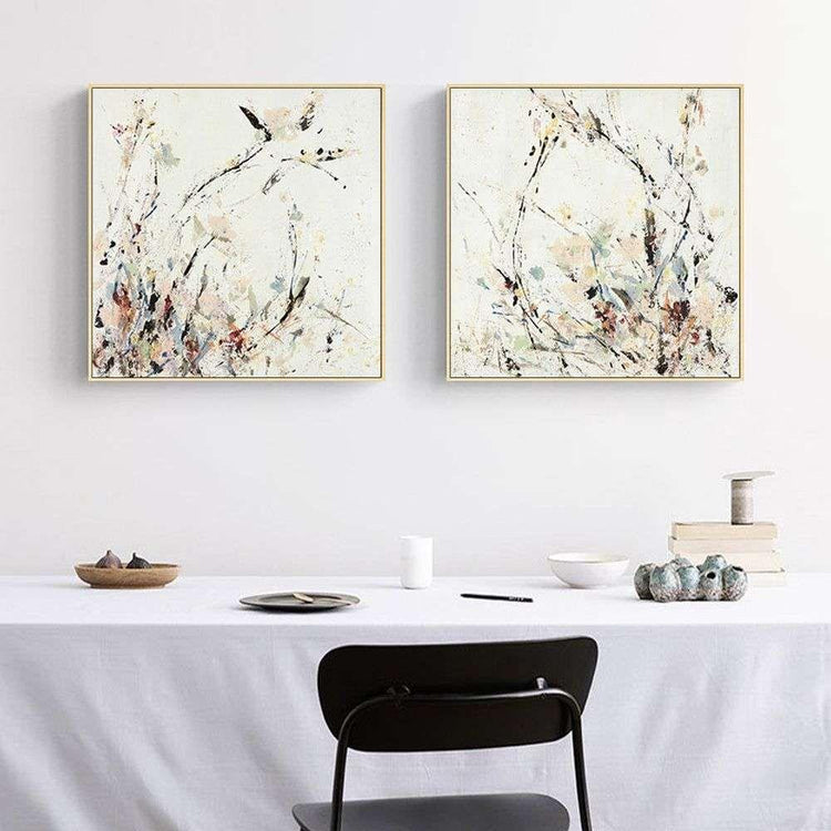 Wall Art 40cmx40cm Afternoon Walk 2 Sets Gold Frame Canvas - Magdasmall