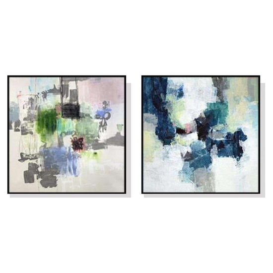 Wall Art 40cmx40cm Blue Crushers 2 Sets Black Frame Canvas - Magdasmall