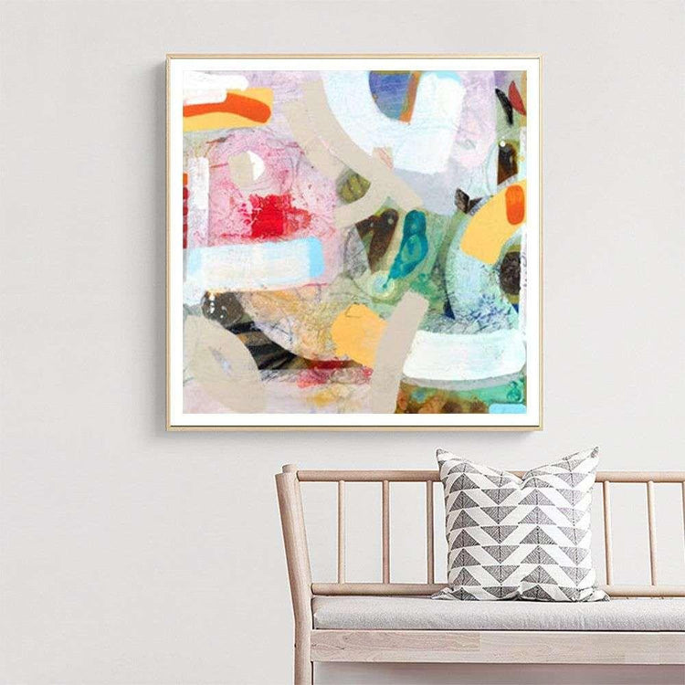 Wall Art 40cmx40cm Changed My Mind IV by Aleah Koury Gold Frame Canvas - Magdasmall