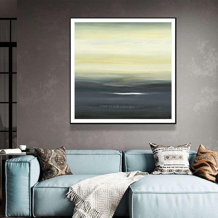 Wall Art 40cmx40cm Land of Serenity Black Frame Canvas - Magdasmall