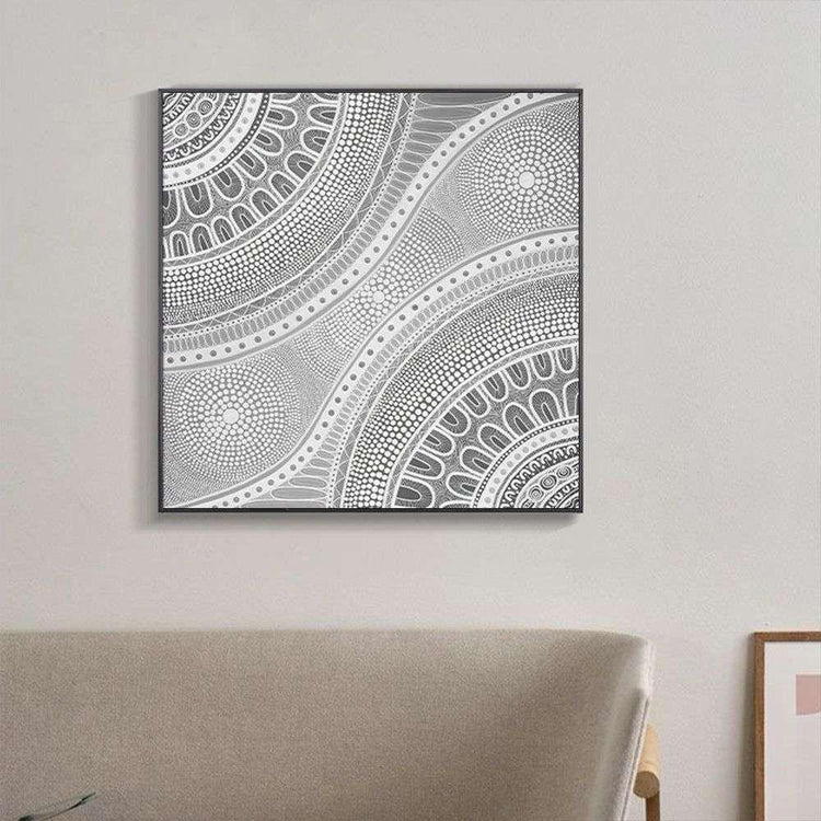 Wall Art 40cmx40cm Nayiri Bami Black Frame Canvas - Magdasmall