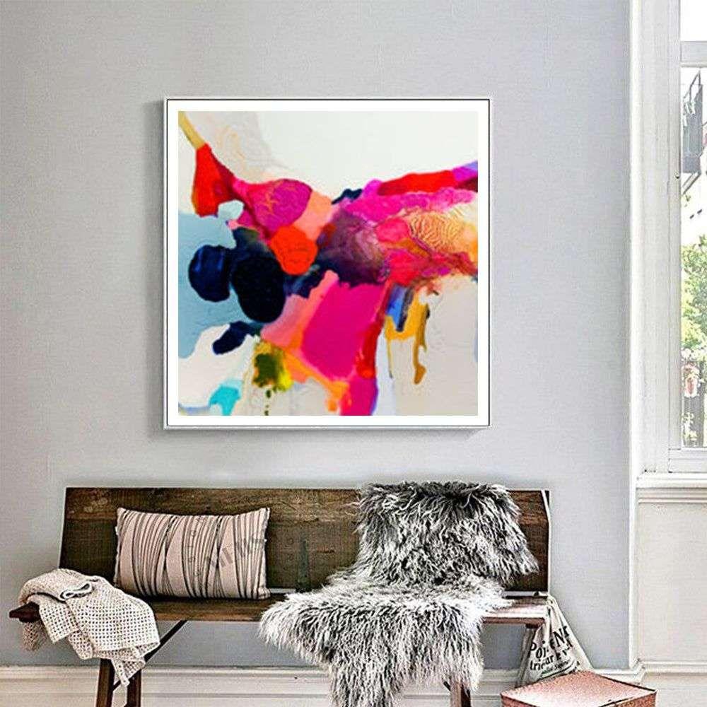 Wall Art 40cmx40cm Reach In White Frame Canvas - Magdasmall