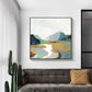 Wall Art 40cmx40cm September Afternoon Black Frame Canvas - Magdasmall