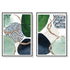 Wall Art 40cmx60cm Abstract Green and Navy 2 Sets Black Frame Canvas - Magdasmall