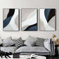 Wall Art 40cmx60cm Abstract Navy Blue 3 Sets Black Frame Canvas - Magdasmall