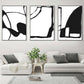 Wall Art 40cmx60cm Black and White 3 Sets Black Frame Canvas