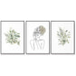 Wall Art 40cmx60cm Botanical Line Girl 3 Sets Black Frame Canvas - Magdasmall