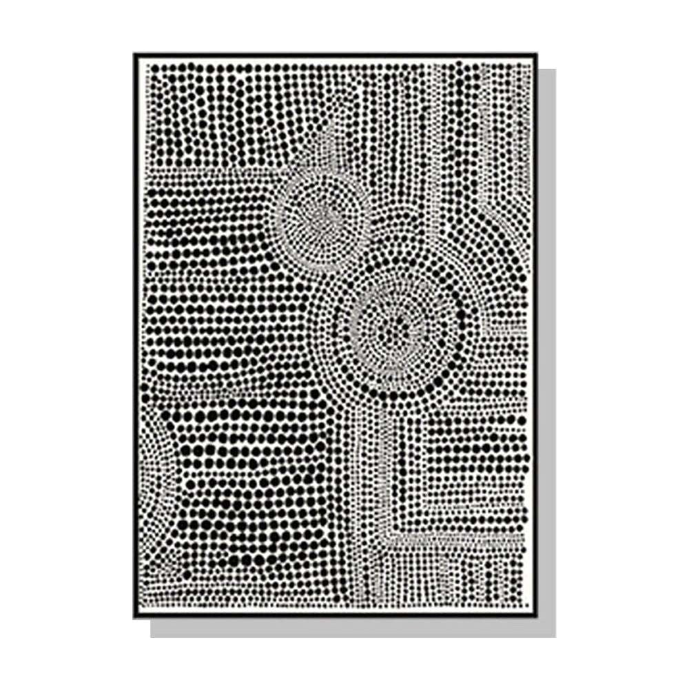 Wall Art 40cmx60cm Clustered Dots A Black Frame Canvas - Magdasmall