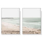 Wall Art 40cmx60cm Coastal Prints 2 Sets White Frame Canvas - Magdasmall