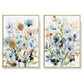 Wall Art 40cmx60cm Colourful Floras Watercolour style 2 Sets Gold Frame Canvas - Magdasmall