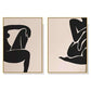 Wall Art 40cmx60cm Female Figure 2 Sets Gold Frame Canvas - Magdasmall