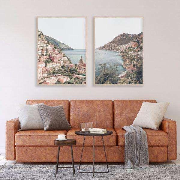 Wall Art 40cmx60cm Italy Positano 2 Sets Wood Frame Canvas