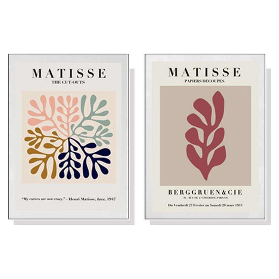 Wall Art 40cmx60cm Matisse 2 Sets White Frame Canvas - Magdasmall