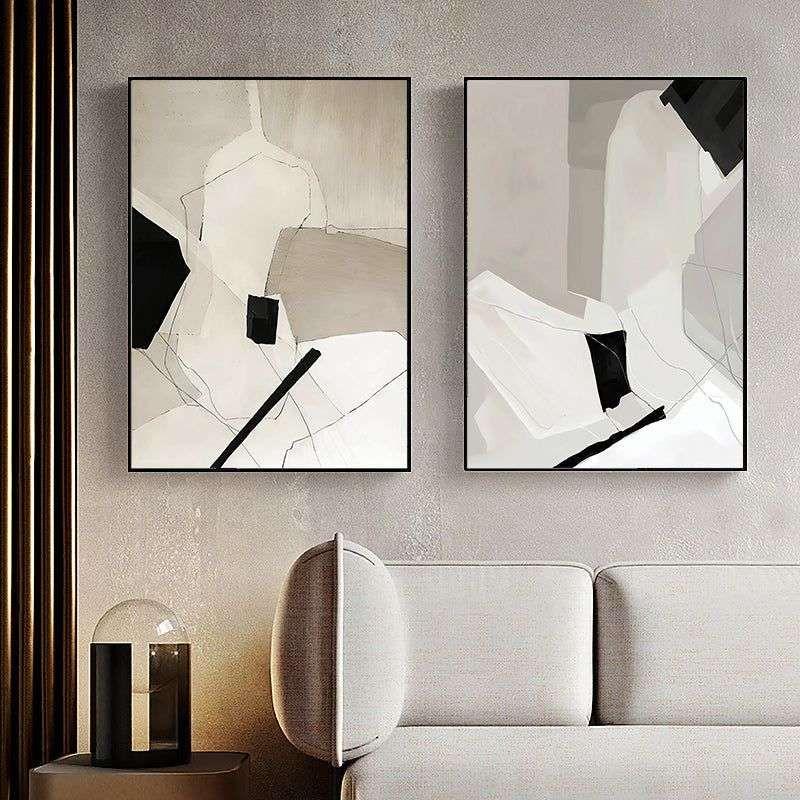 Wall Art 40cmx60cm Modern Abstract 2 Sets Black Frame Canvas - Magdasmall