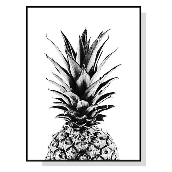 Wall Art 40cmx60cm Pineapple Black Frame Canvas - Magdasmall