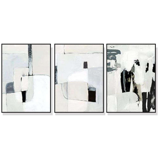 Wall Art 40cmx60cm Soft Spoken 3 Sets Black Frame Canvas - Magdasmall