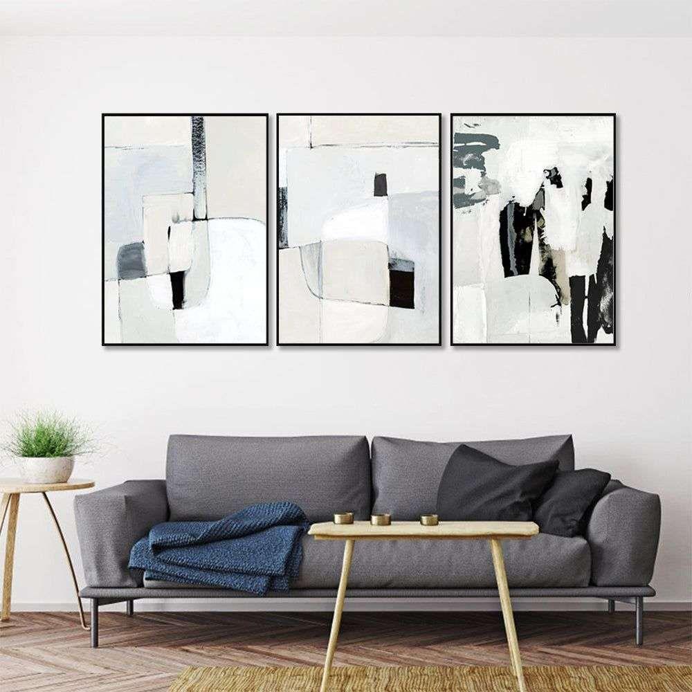 Wall Art 40cmx60cm Soft Spoken 3 Sets Black Frame Canvas - Magdasmall